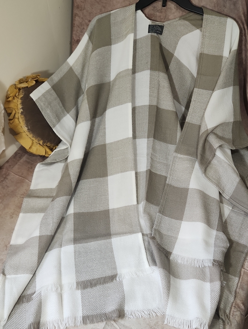 Cozy Cream Knit Poncho - Lightweight Layering Shrug